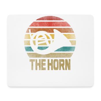 French Horn Instrument Retro Sunset - Mouse Pad (horizontal) - white - Front