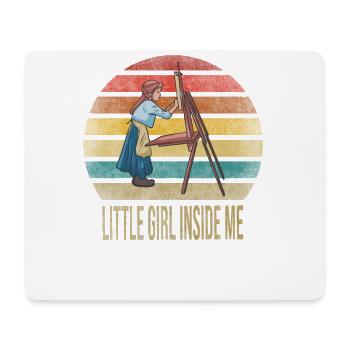 Peinture Petite Fille à l’intérieur Arts Rétro Coucher de Soleil - Tapis de souris (format paysage) - blanc - Devant
