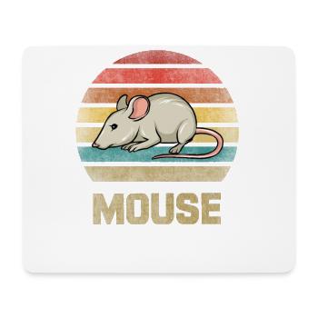 Mouse Animal Retro Sunset Vintage - Mousepad (Querformat) - Weiß - Vorne