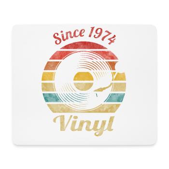 Since 1974 Vinyl Retro Vintage Music - Mousepad (Querformat) - Weiß - Vorne