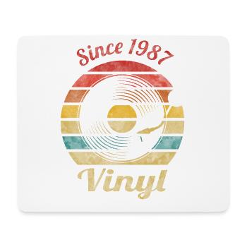 Depuis 1987 Vinyl Retro Vintage Music - Tapis de souris (format paysage) - blanc - Devant