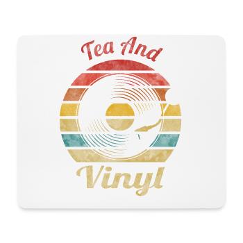 Tea and Vinyl Retro Vintage Music - Mouse Pad (horizontal) - white - Front