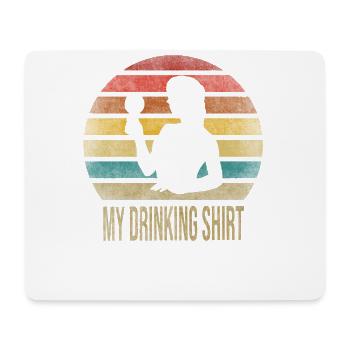Drinking Wine Fun Alcohol Woman Retro Sunset - Mouse Pad (horizontal) - white - Front