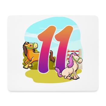 11ème anniversaire Équitation à cheval Thème Onze Fête - Tapis de souris (format paysage) - blanc - Devant
