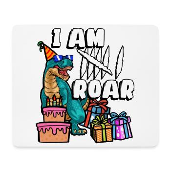 Je suis 6 Roars | Chemise d’anniversaire de dinosaure - Tapis de souris (format paysage) - blanc - Devant