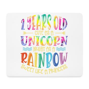 2 ans mignon comme une licorne Brillant comme un - Tapis de souris (format paysage) - blanc - Devant