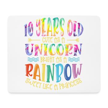10 ans Mignon comme une licorne Brillant Comme - Tapis de souris (format paysage) - blanc - Devant