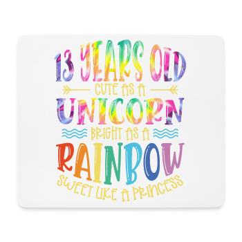 13 years old Cute Like A Unicorn Bright Like - Mouse Pad (horizontal) - white - Front