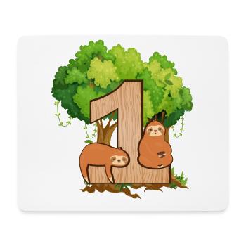 1st birthday | Sloth birthday | Sloth - Mouse Pad (horizontal) - white - Front