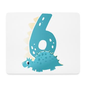 6ème anniversaire | | d’anniversaire de dinosaure - Tapis de souris (format paysage) - blanc - Devant