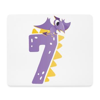 7e anniversaire | | d’anniversaire de dinosaure - Tapis de souris (format paysage) - blanc - Devant