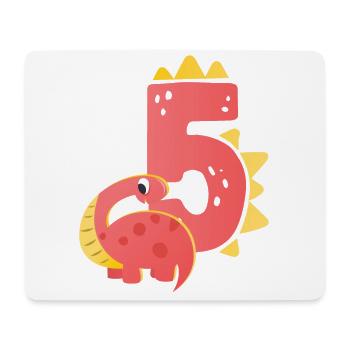 5. Geburtstag | Dinosaurier Geburtstag | - Mousepad (Querformat) - Weiß - Vorne