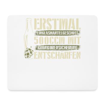 ERSTMAL LINGLASMANTELGESCHOSS 500CCM Bierliebhaber - Mousepad (Querformat) - Weiß - Vorne