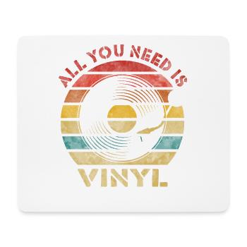 Tout ce dont vous avez besoin est Vinyl Retro Vintage Music - Tapis de souris (format paysage) - blanc - Devant