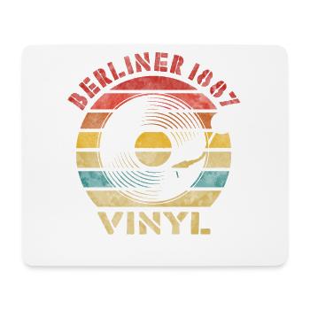Berliner 1887 Vinyle Rétro Vintage Music - Tapis de souris (format paysage) - blanc - Devant