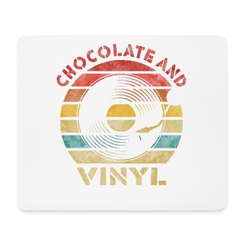 Chocolate and Vinyl Retro Vintage Music - Mouse Pad (horizontal) - white - Front