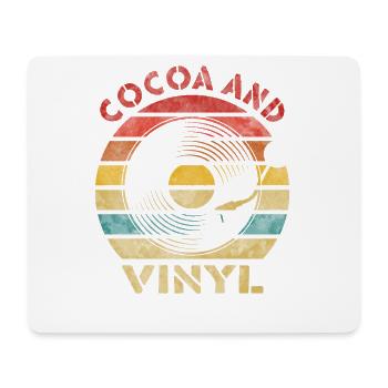 Cacao et Vinyle Retro Vintage Music - Tapis de souris (format paysage) - blanc - Devant