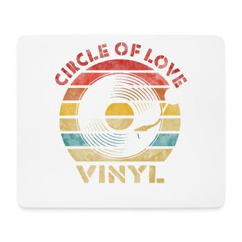 Circle of Love Vinyle Rétro Musique Vintage - Tapis de souris (format paysage) - blanc - Devant