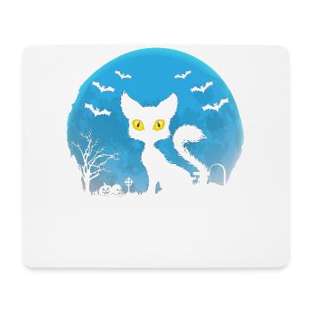Spooky Shadow Pussycat Halloween Kostüm Party - Mousepad (Querformat) - Weiß - Vorne