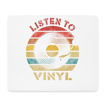 Écoutez de la musique vintage rétro vinyle - Tapis de souris (format paysage) - blanc - Devant