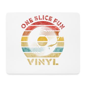 One Slice Fun Vinyl Retro Vintage Music - Mouse Pad (horizontal) - white - Front