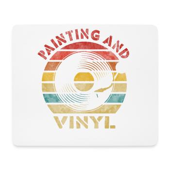 Peinture et vinyle Retro Vintage Music - Tapis de souris (format paysage) - blanc - Devant