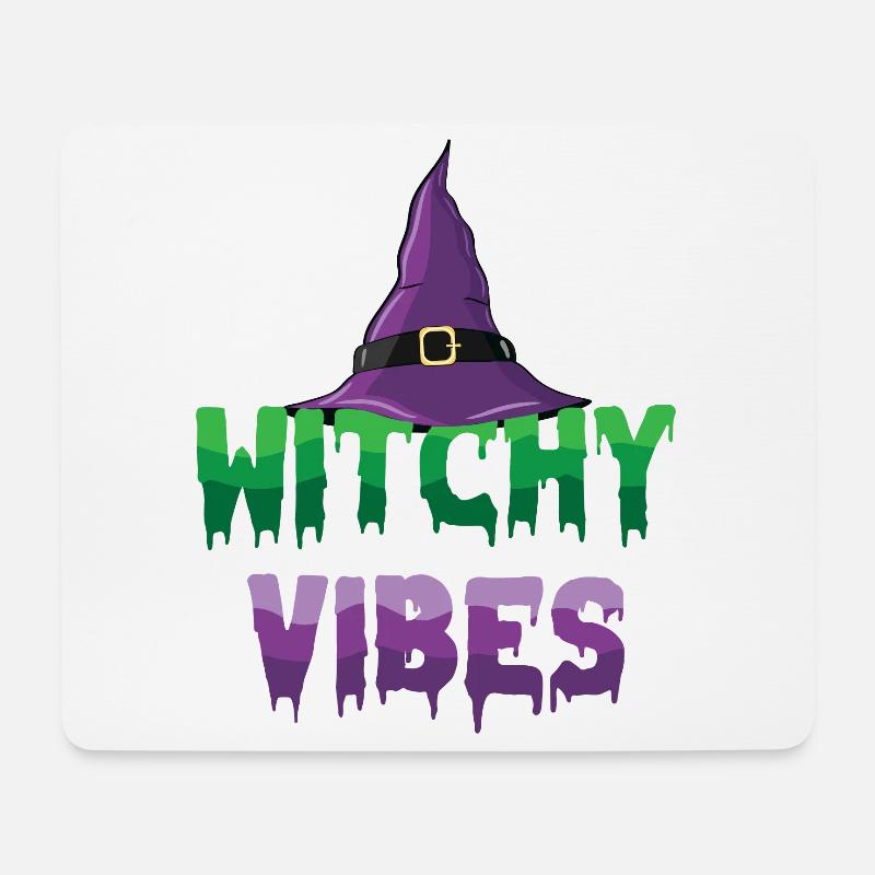 Witchy Vibes Wizard Hexenhut Halloween Kostüm - Mousepad (Querformat) - Weiß