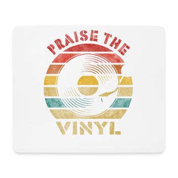 Praise the Vinyl Retro Vintage Music - Mousepad (Querformat) - Weiß - Vorne