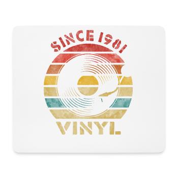 Depuis 1981 Vinyl Retro Vintage Music - Tapis de souris (format paysage) - blanc - Devant