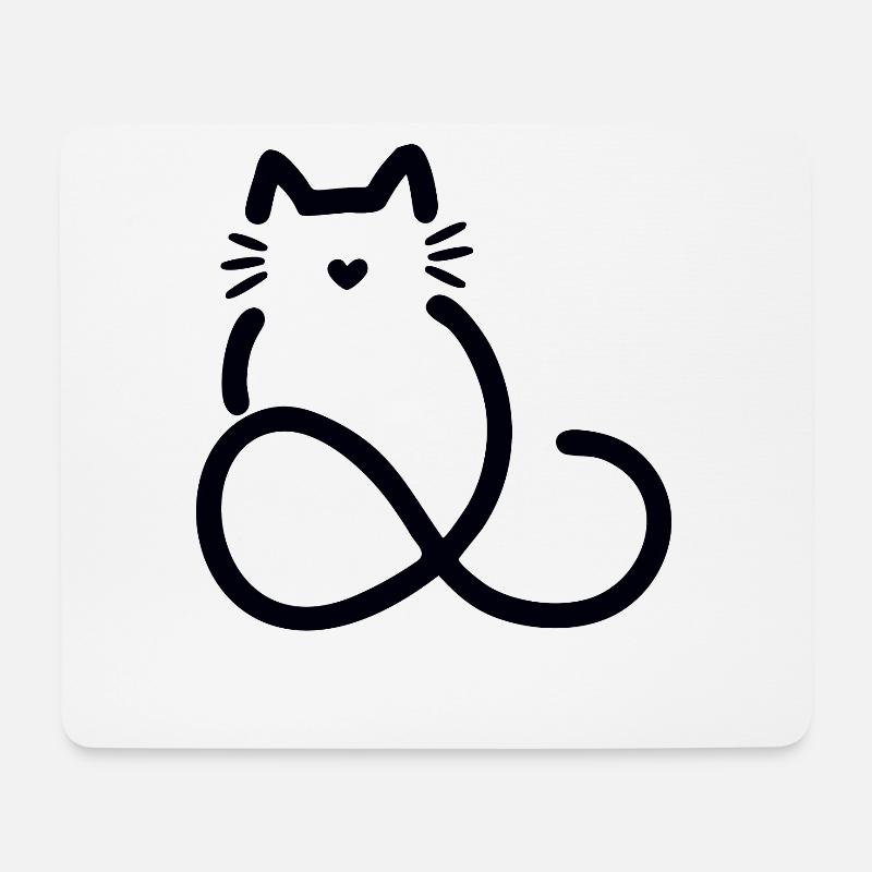 unendliche Liebe Herzform Katze - Mousepad (Querformat) - Weiß