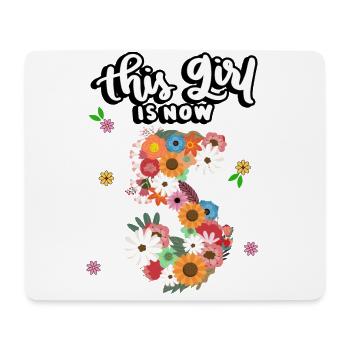 Cette fille est maintenant 5 fleurs colorées 5. - Tapis de souris (format paysage) - blanc - Devant