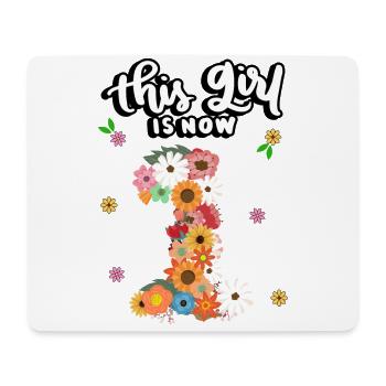 Cette fille a maintenant 1 ans, Colorful Flowers 1. - Tapis de souris (format paysage) - blanc - Devant
