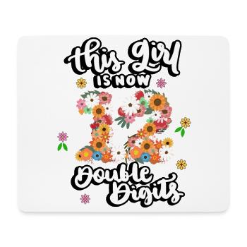 Dieses Mädchen Ist Jetzt 12 Double Digits Floral - Mousepad (Querformat) - Weiß - Vorne