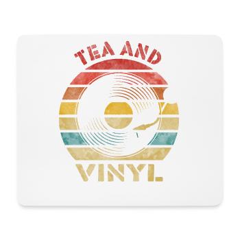 Thé et vinyle Retro Vintage Music - Tapis de souris (format paysage) - blanc - Devant