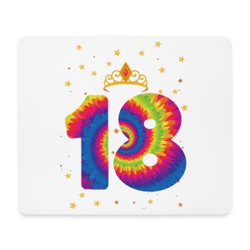 18. Geburtstag Krone | Tie Dye Themed Geburtstag - Mousepad (Querformat) - Weiß - Vorne