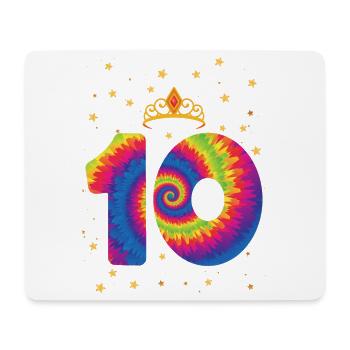 10th birthday Krone | Tie Dye Themed Birthday - Mouse Pad (horizontal) - white - Front