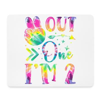 Peace Out One I'm 2 | Tie Dye Themed Geburtstag | - Mousepad (Querformat) - Weiß - Vorne
