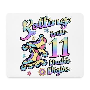 Rolling Into 11 Double Digits Floral Skaters 11. - Mousepad (Querformat) - Weiß - Vorne