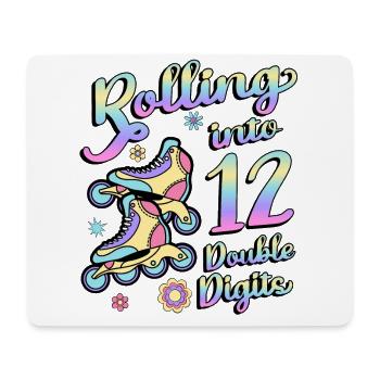 Rolling Into 12 Double Digits Floral Skaters 12. - Mousepad (Querformat) - Weiß - Vorne
