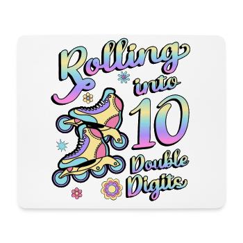 Rolling Into 10 Double Digits Floral Skaters 10. - Mousepad (Querformat) - Weiß - Vorne