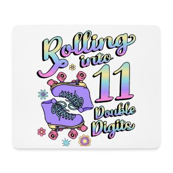 Rolling Into 11 Double Digits Floral Skaters 11. - Mousepad (Querformat) - Weiß - Vorne