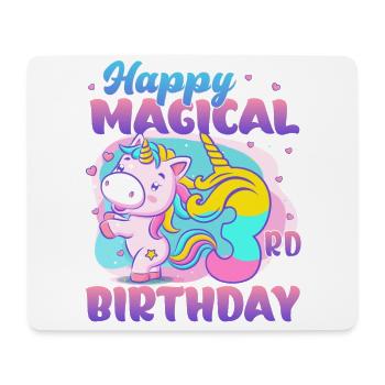 Joyeux 3ème anniversaire Licorne - Tapis de souris (format paysage) - blanc - Devant