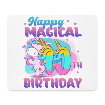 Alles Gute Zum 10. Geburtstag Einhorn Pony - Mousepad (Querformat) - Weiß - Vorne