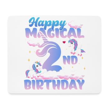 Happy Magical 2nd Birthday Einhorn Pony - Mousepad (Querformat) - Weiß - Vorne