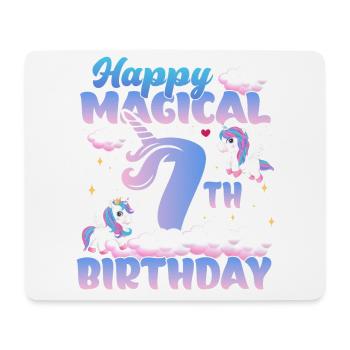 Happy Magical 7th Birthday Einhorn Pony - Mousepad (Querformat) - Weiß - Vorne