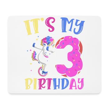 Es Ist Mein 3 Geburtstag Dabbing Unicorn Pony 3. - Mousepad (Querformat) - Weiß - Vorne