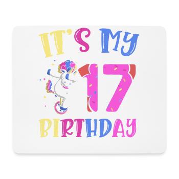 It's my 17th birthday popping unicorn pony - Mouse Pad (horizontal) - white - Front