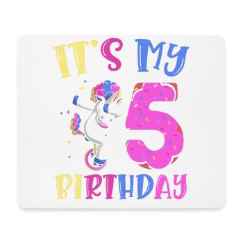 Es Ist Mein 5 Geburtstag Tupfende Einhorn Pony 5. - Mousepad (Querformat) - Weiß - Vorne