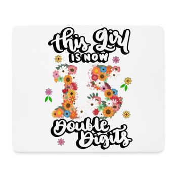 Dieses Mädchen Ist Jetzt 15 Double Digits Floral - Mousepad (Querformat) - Weiß - Vorne