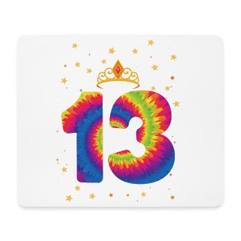 13th birthday Krone | Tie Dye Themed Birthday | - Mouse Pad (horizontal) - white - Front